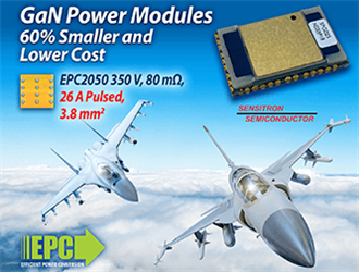 Efficient Power Conversion（EPC）、米Sensitron Semiconductorと協力して、窒化ガリウム（GaN）を使う高電力密度の350 Vハーフブリッジ・インテリジェント・パワー・モジュール（IPM）を製品化、同等のシリコン・ソリューションよりも60％小型で低コスト
